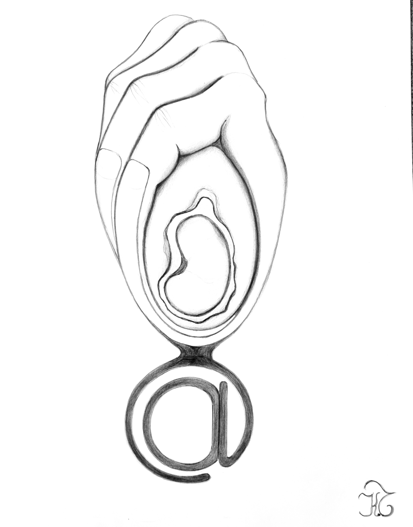 Drawing — The Ear and the @